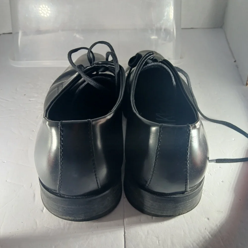 Calvin Klein Ramses Oxford Shoes 8 Black Leather Formal Business Dressy X1623